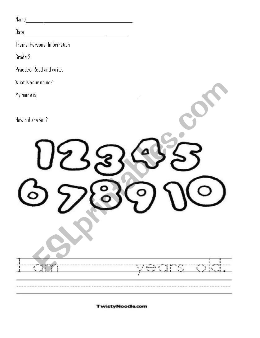 HOW OLD ARE YOU? worksheet