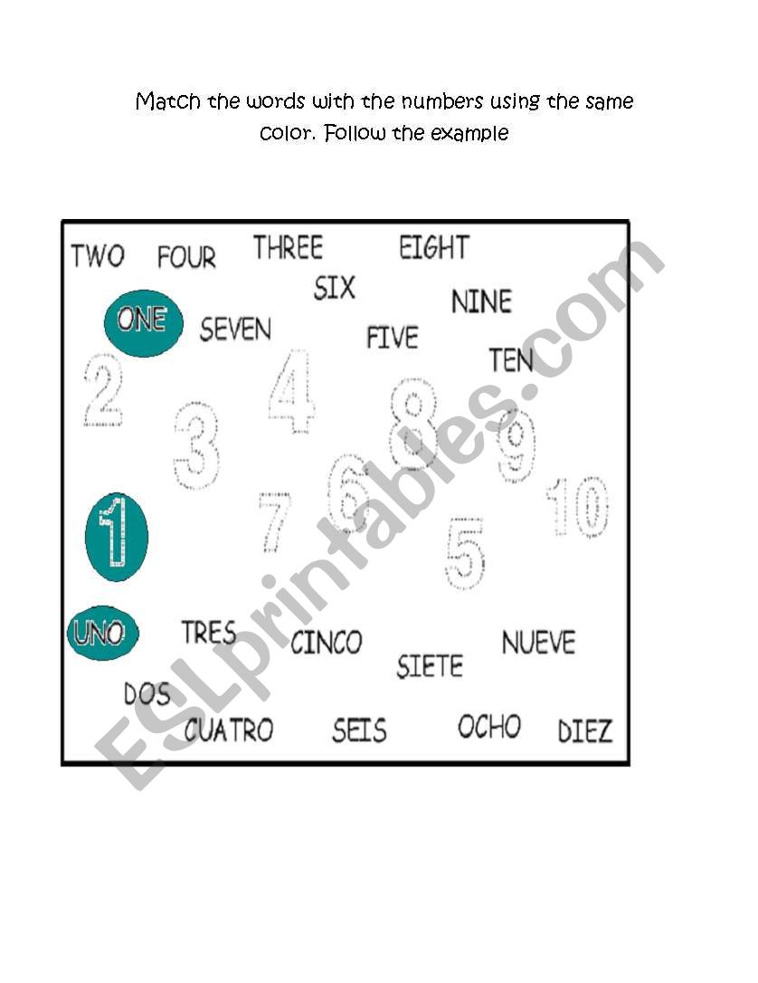 numbers from one to ten worksheet