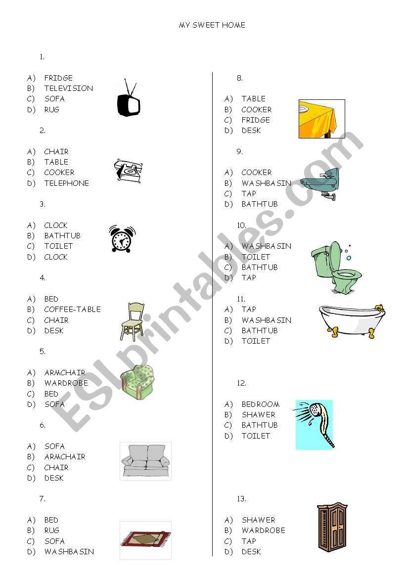 MY SWEET HOME worksheet