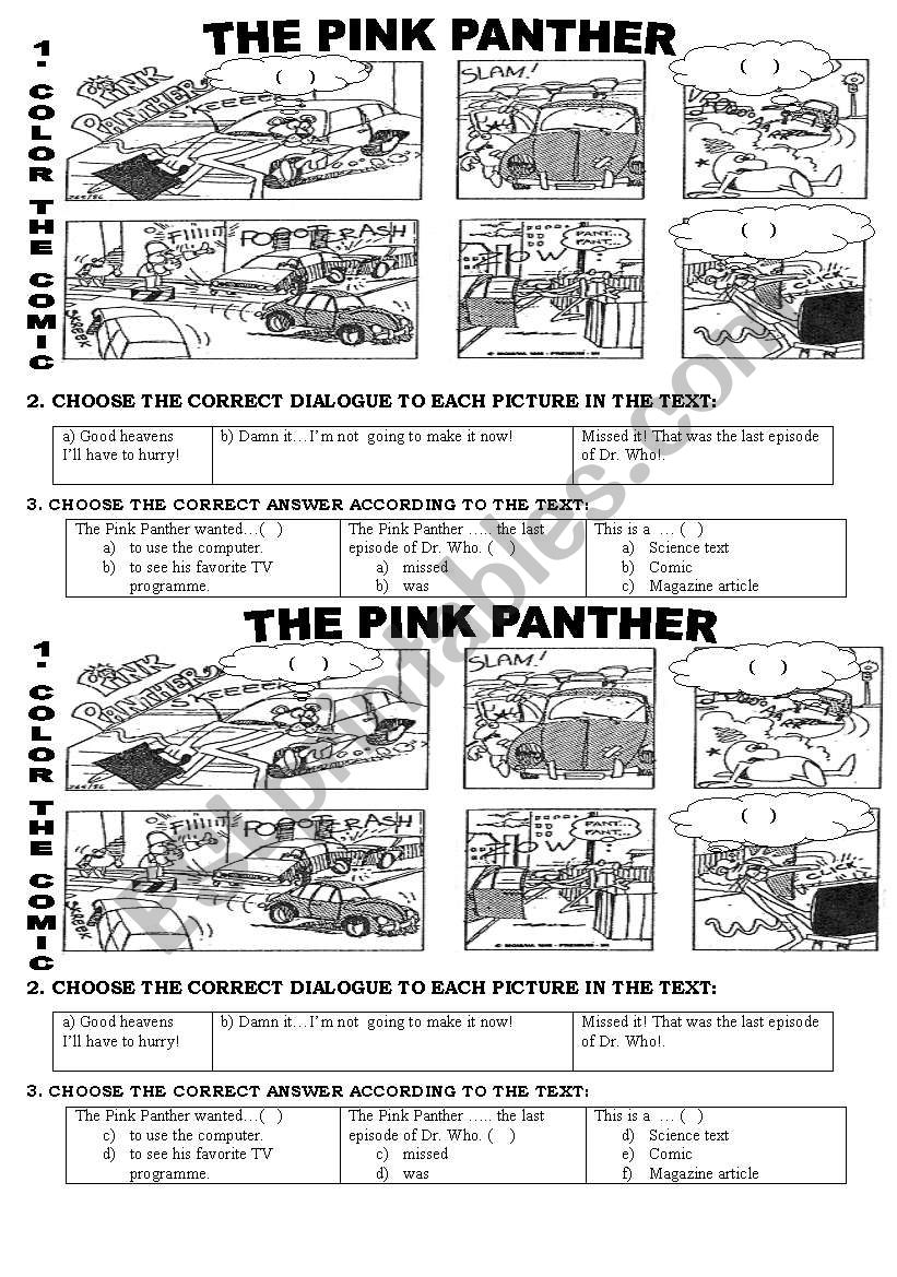 THE PINK PANTHER worksheet