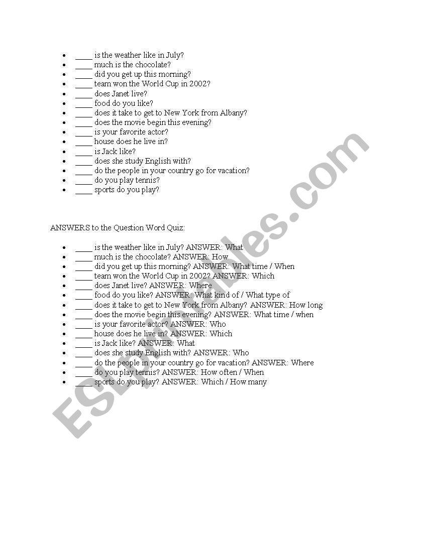 5w+1h worksheet