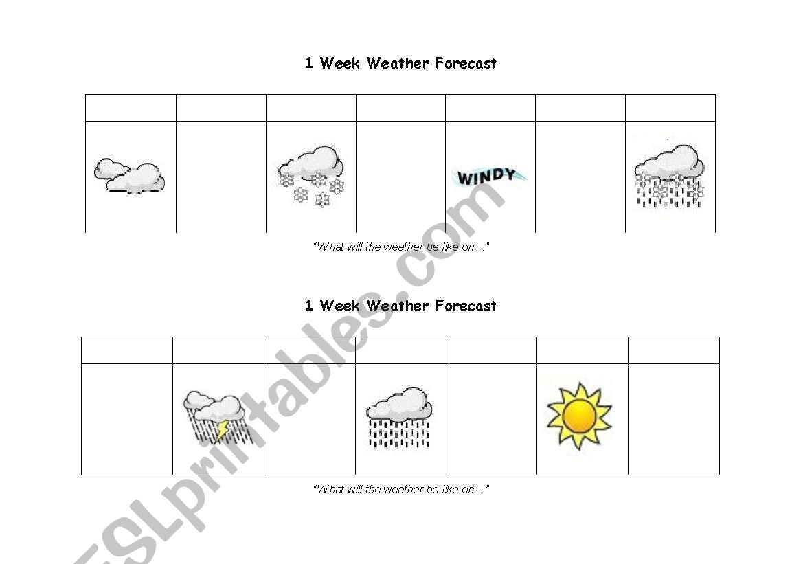 Weather Info Gap - Pairwork worksheet