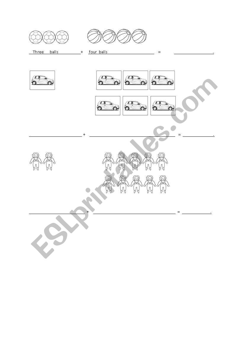 Toys and numbers worksheet