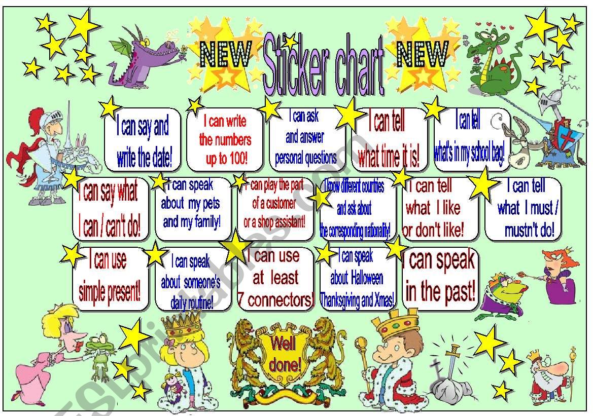 Sticker chart worksheet