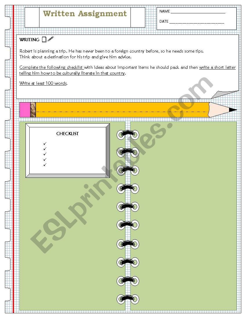 Contextualized written assignments 1