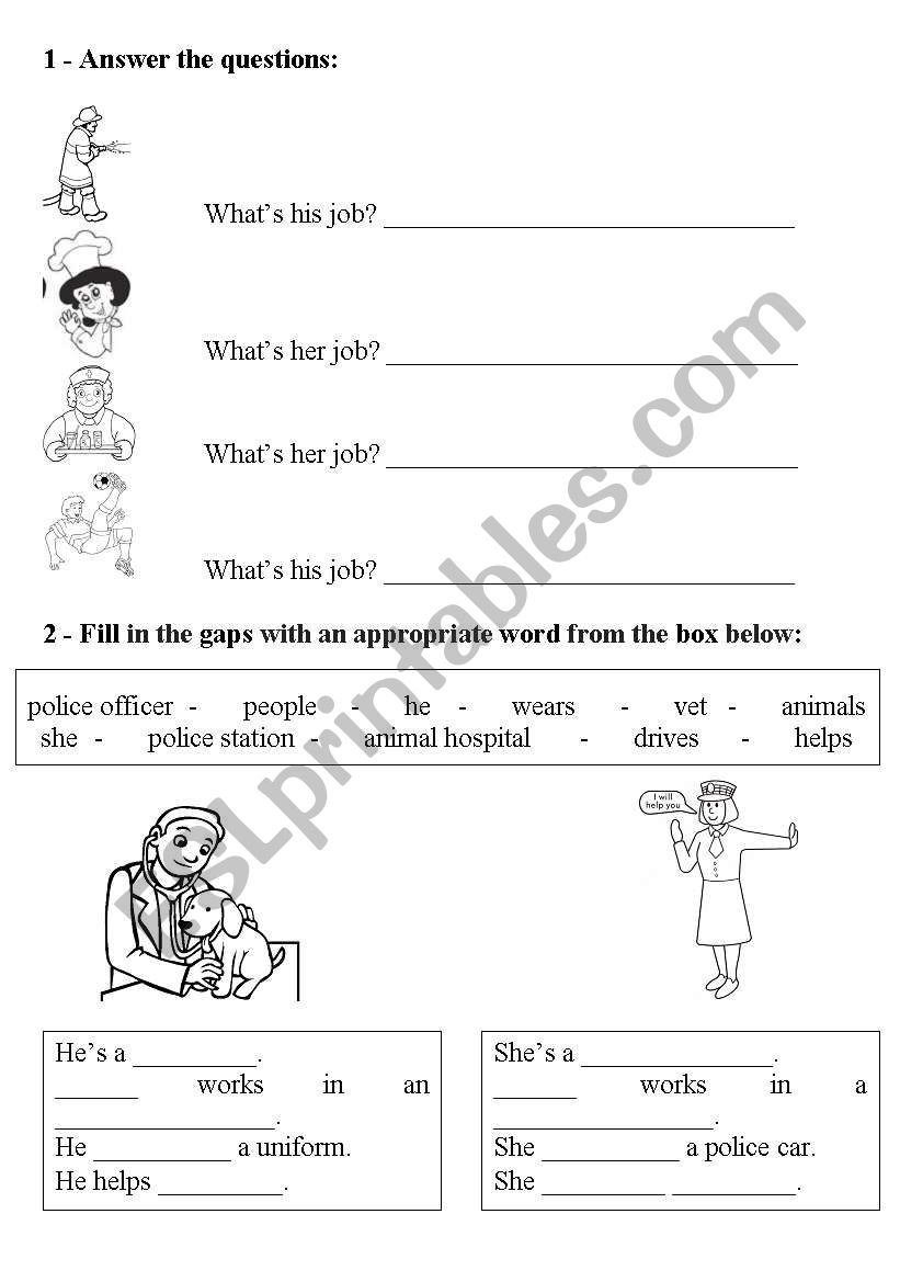 jobs worksheet