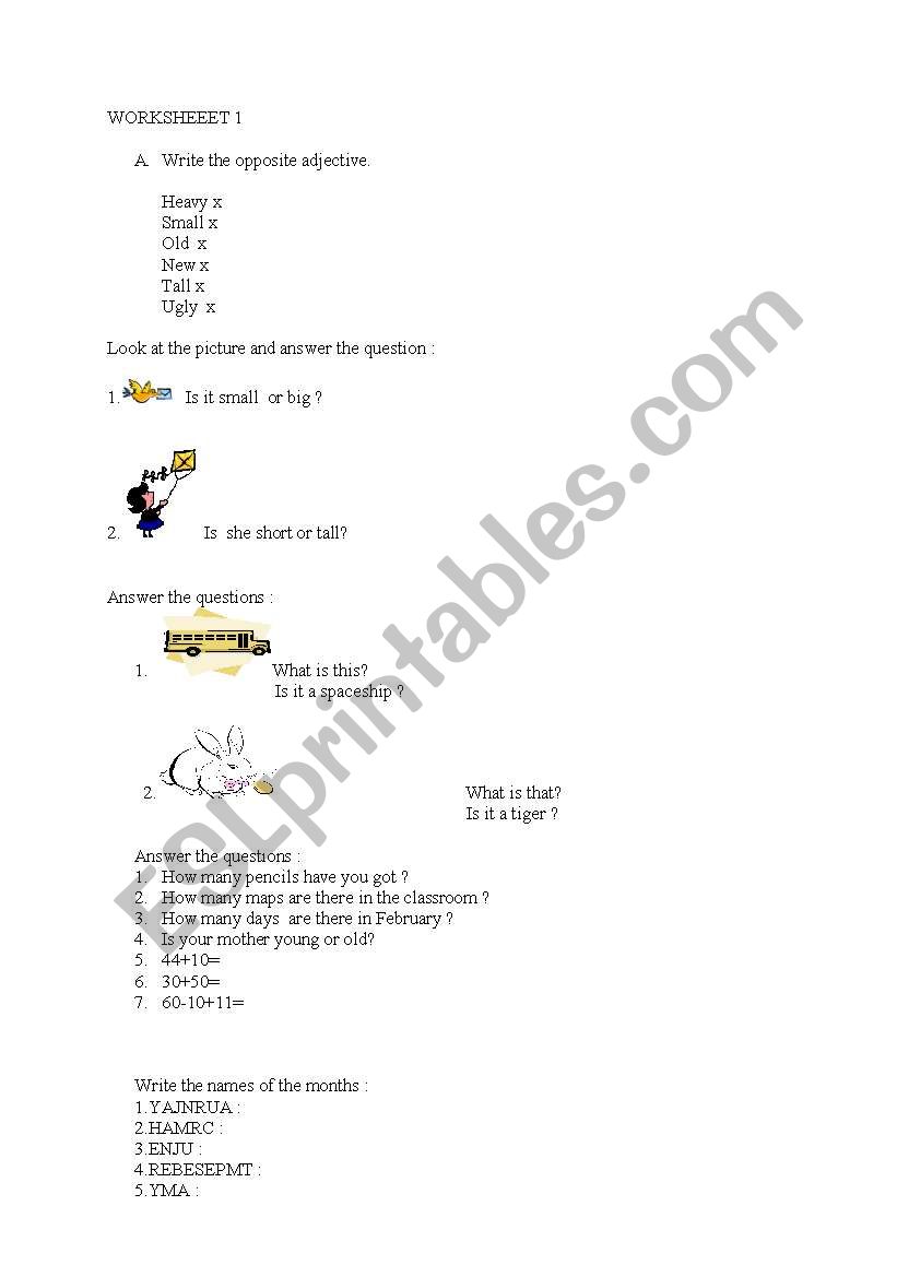 adjectives,there is/are, worksheet
