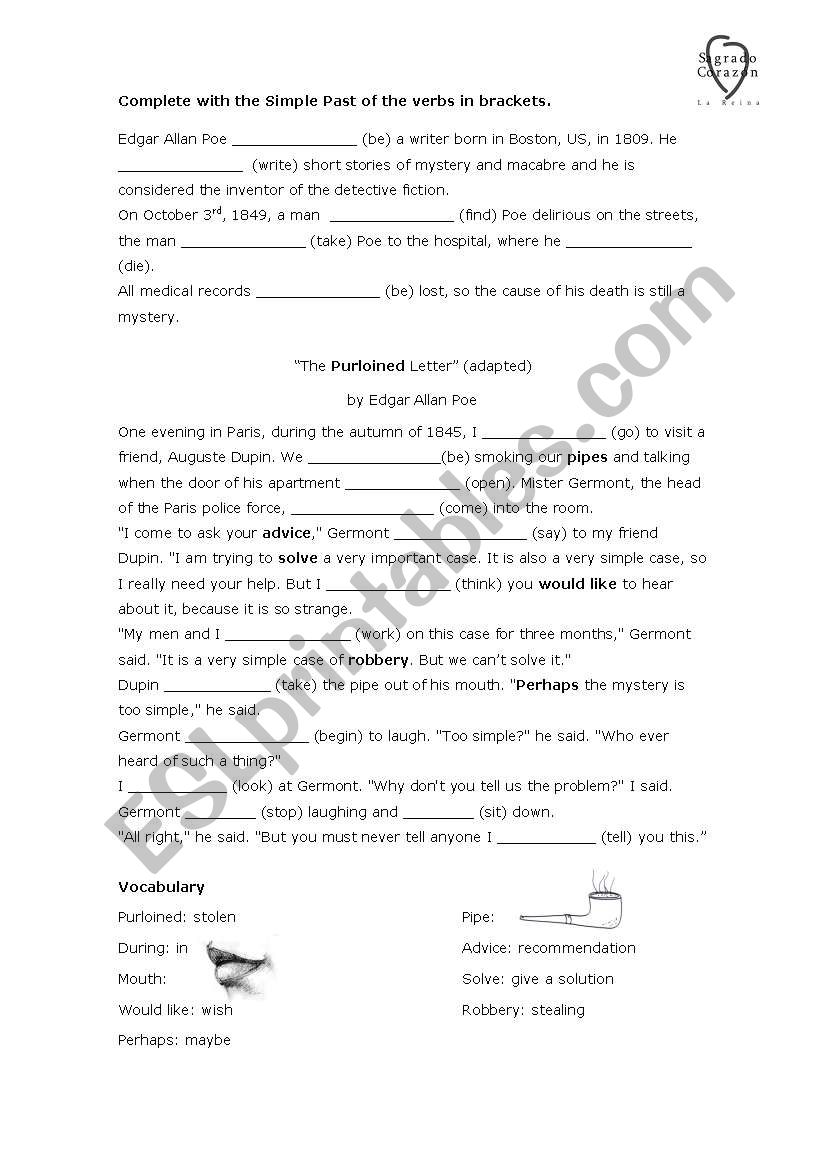 The Purloined Letter  worksheet