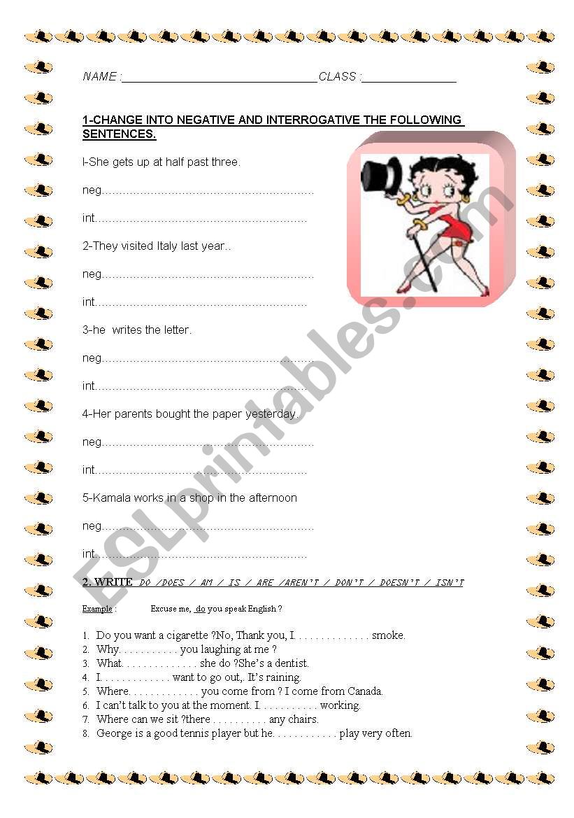 elementary exam (1st ESO) worksheet