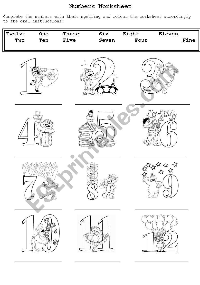 Numbers worksheet worksheet