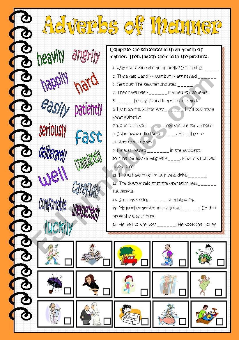 Adverb Of Manner Worksheet Adverbs Of Manner Definition Rules Examples ESL Grammar