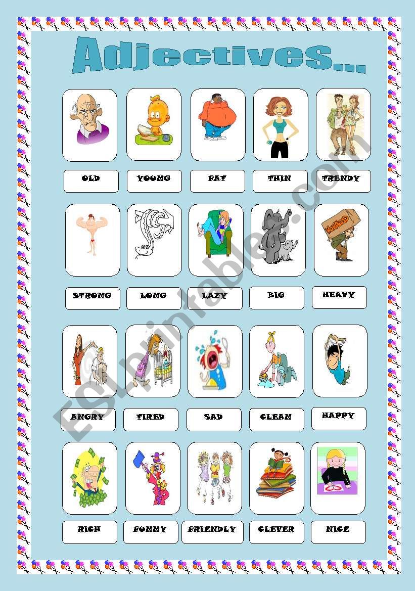 Adjectives worksheet