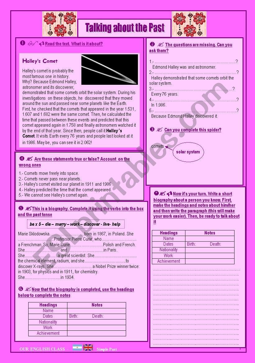 Simple past worksheet