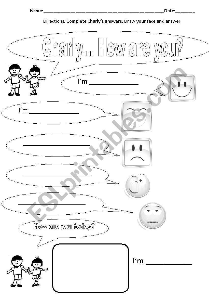 Charly how are you? worksheet