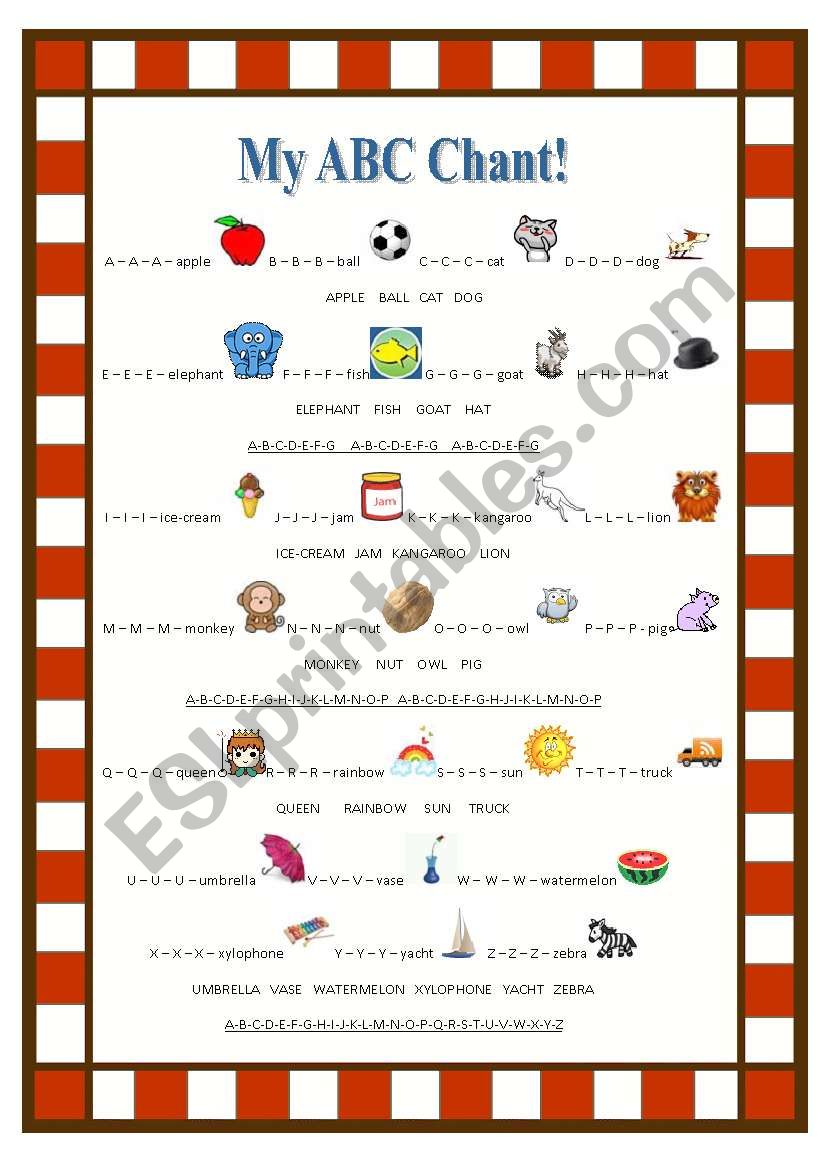 My ABC Chant worksheet