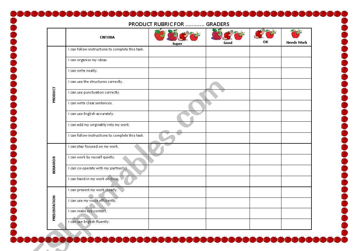 A Kind of Rubric for Lower Grades