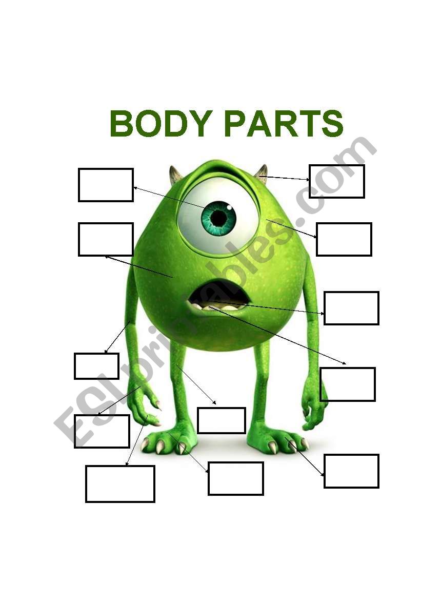 BODY PARTS worksheet