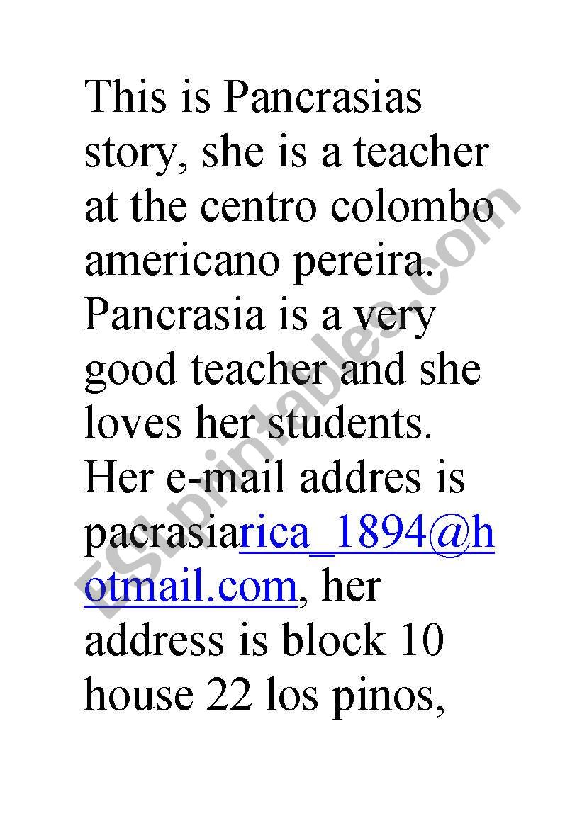 pancracias worksheet