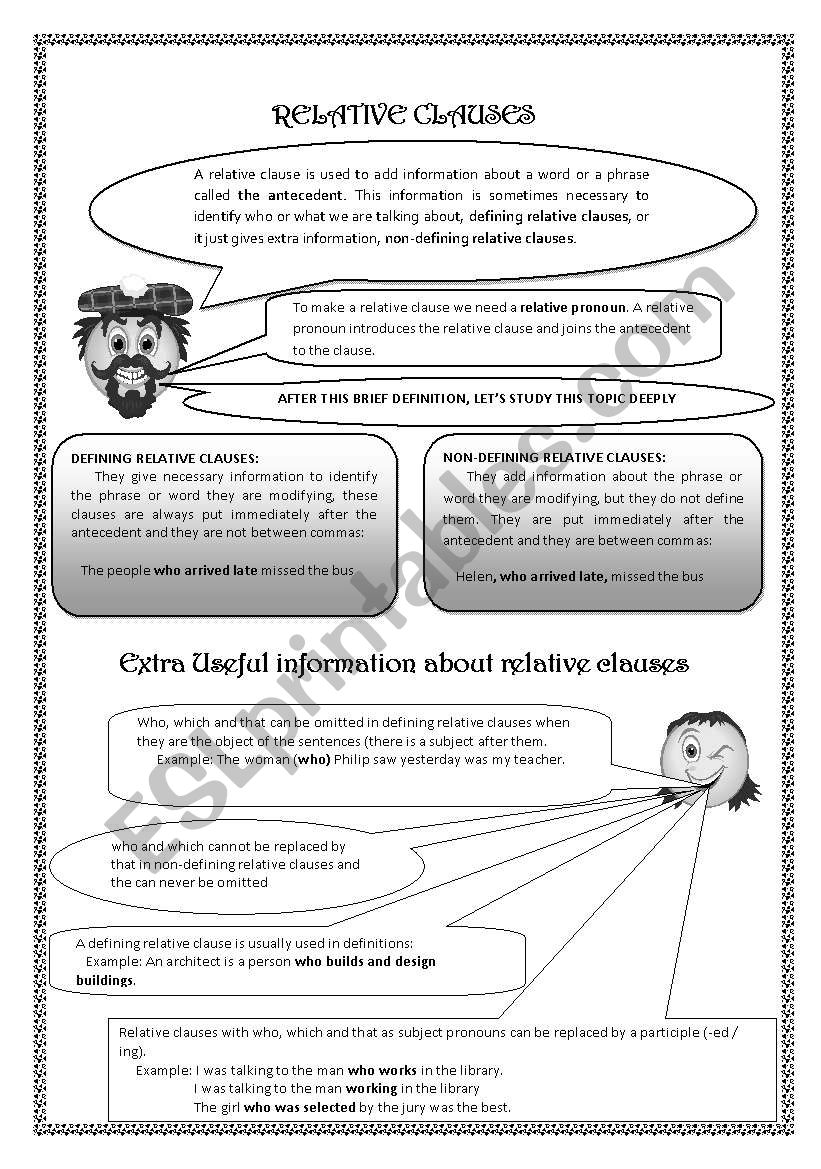 Relative clauses: grammar and exercises