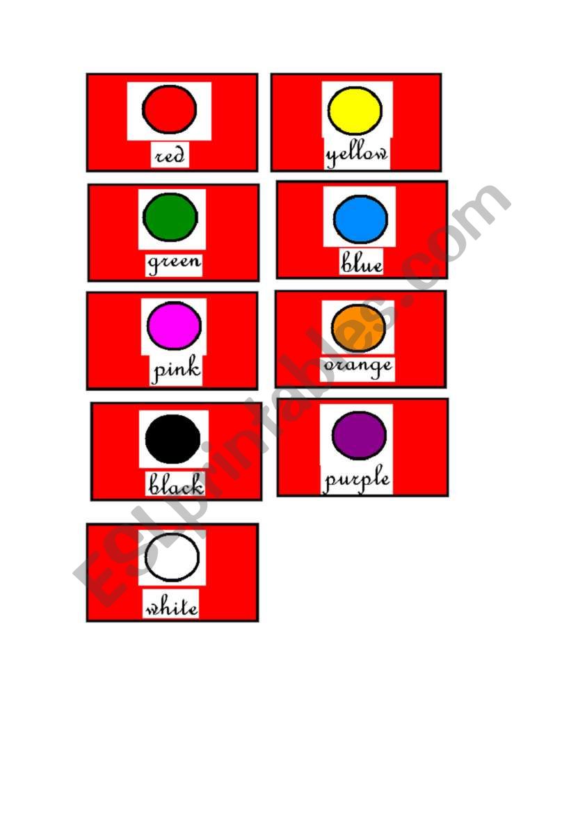 Flashcards: Colours worksheet