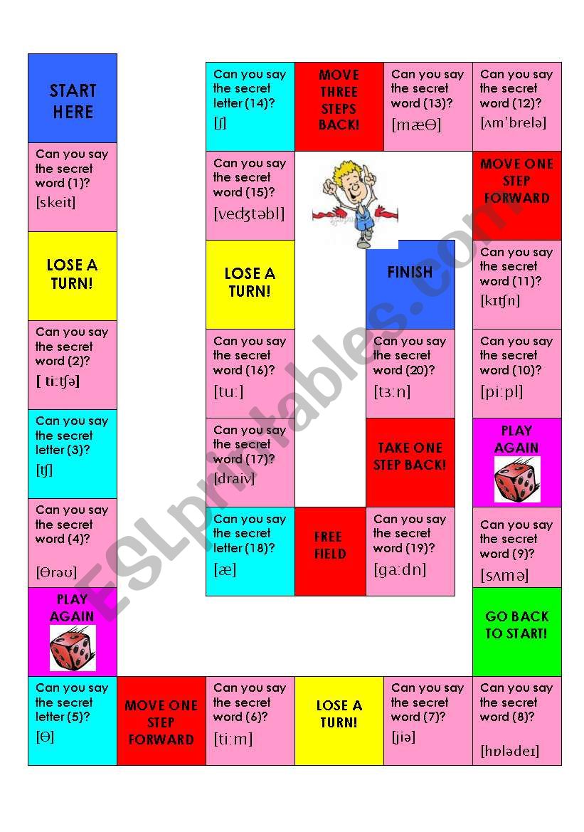 Boardgame Phonetic Alphabet Esl Worksheet By Butzal