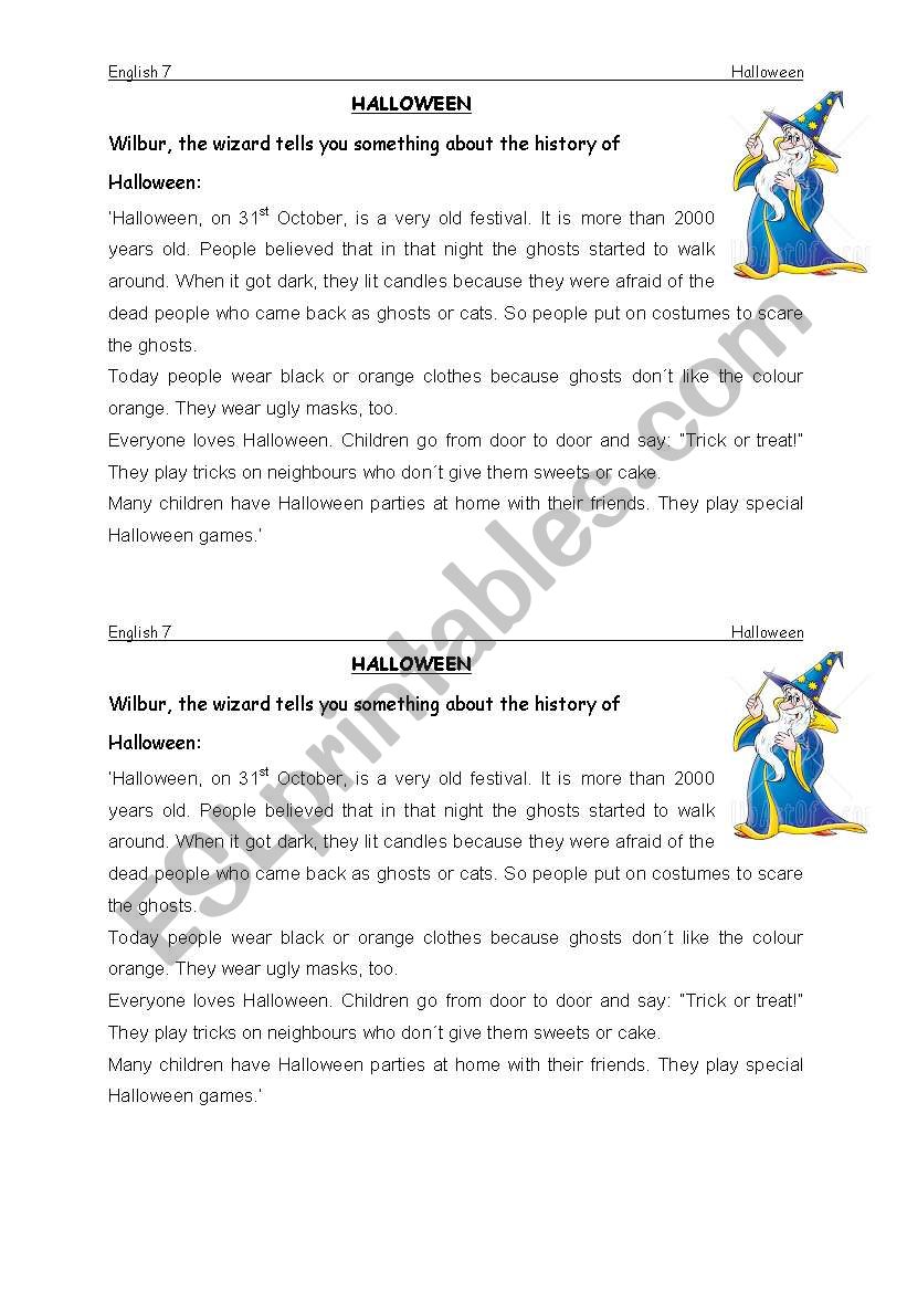 Halloween worksheet