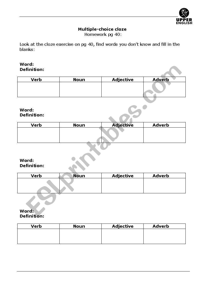 word formation worksheet