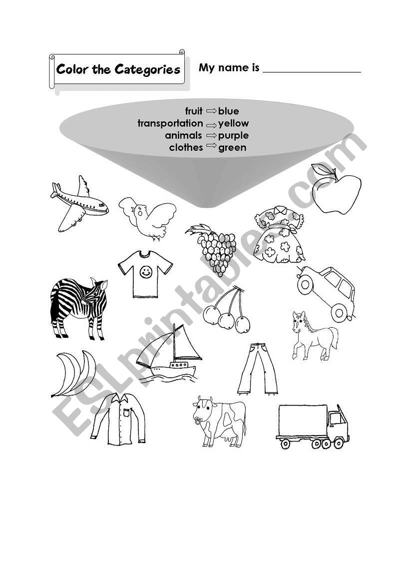 COLOUR THE PICTURES worksheet