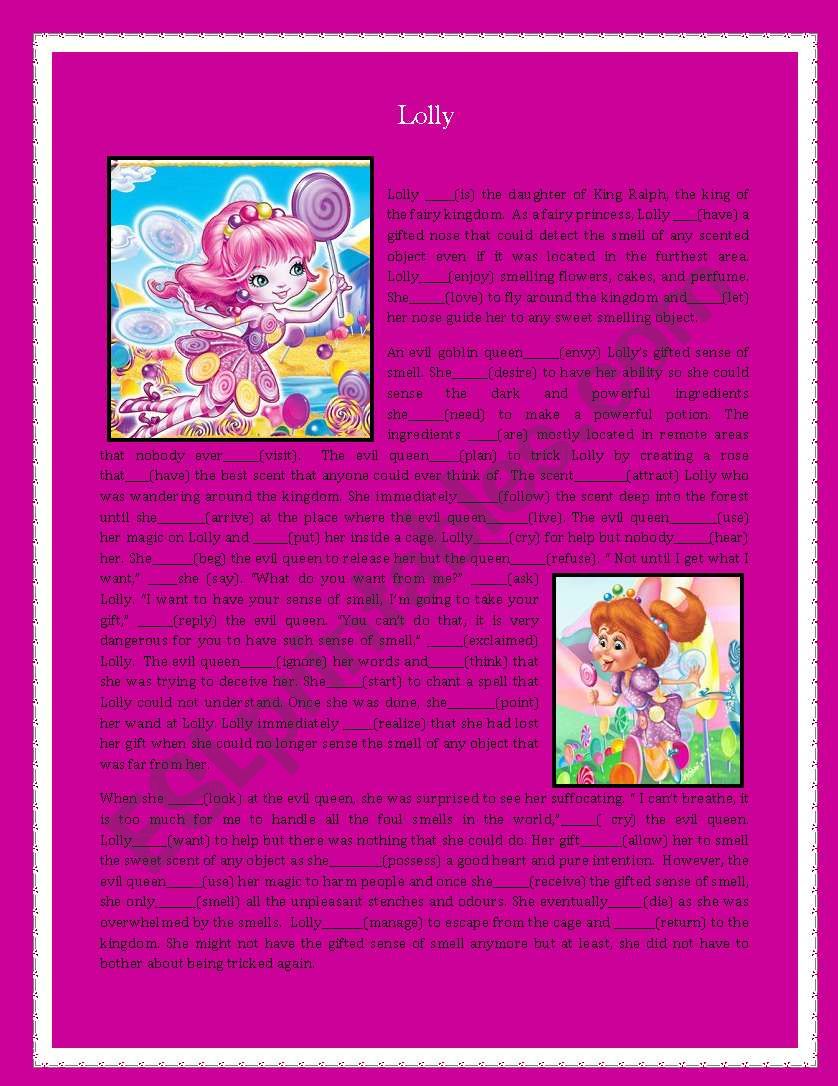 Fairytale Candyland series 3 ( Princess Lolly)-Simple past