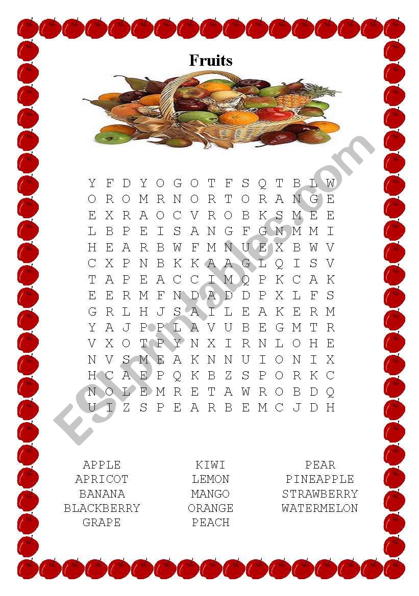 Fruit worksheet