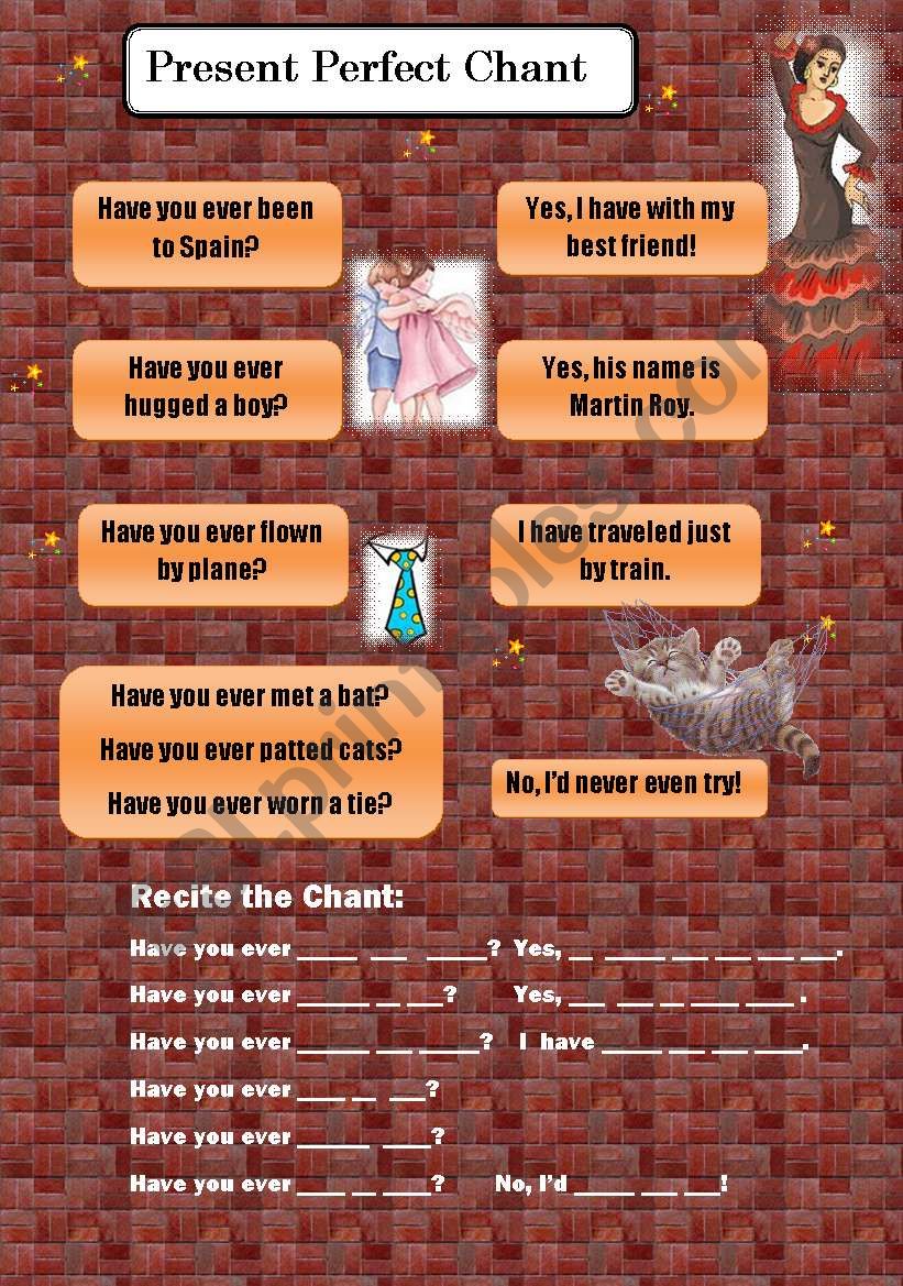 Present Perfect Chant  worksheet