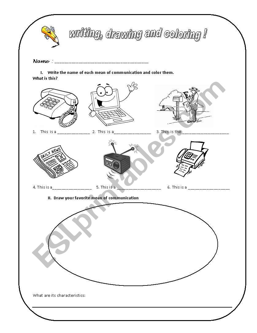 means of communication worksheet