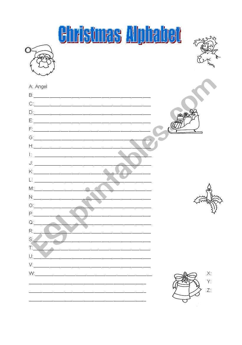 Christmas Alphabet worksheet