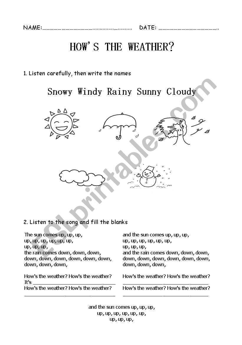 Hows the weather? worksheet