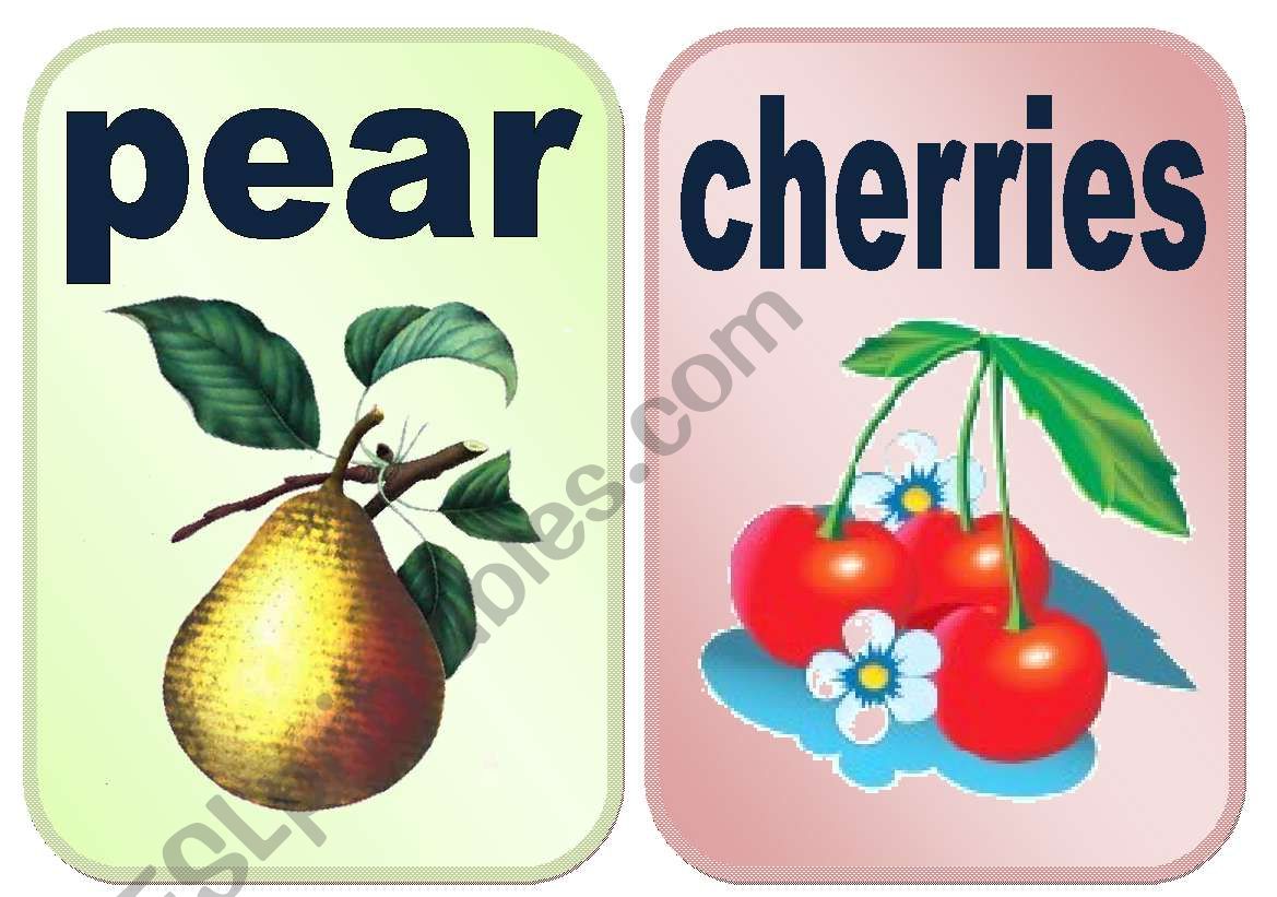 Fruits flashcards set1 worksheet