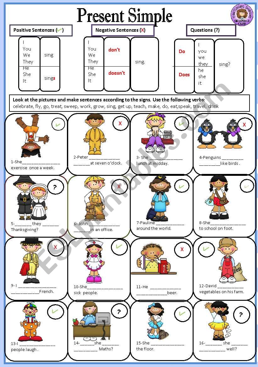 PRESENT SIMPLE worksheet