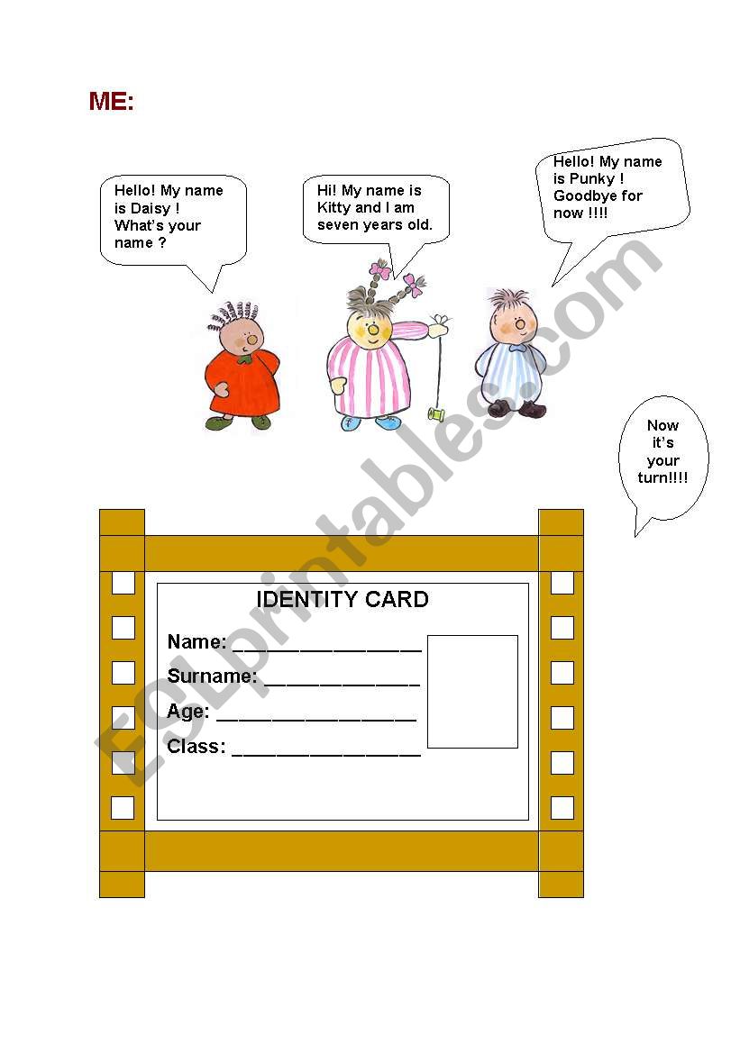 Personal identification worksheet