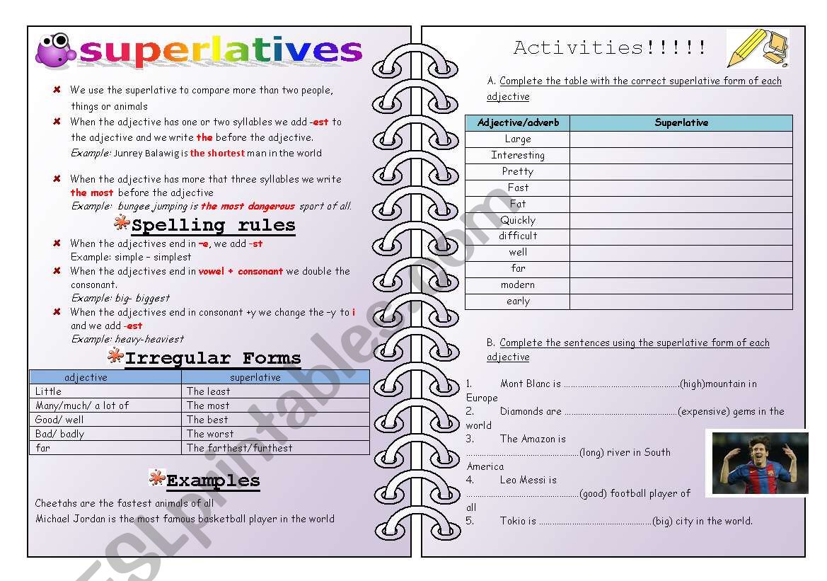 superlatives worksheet