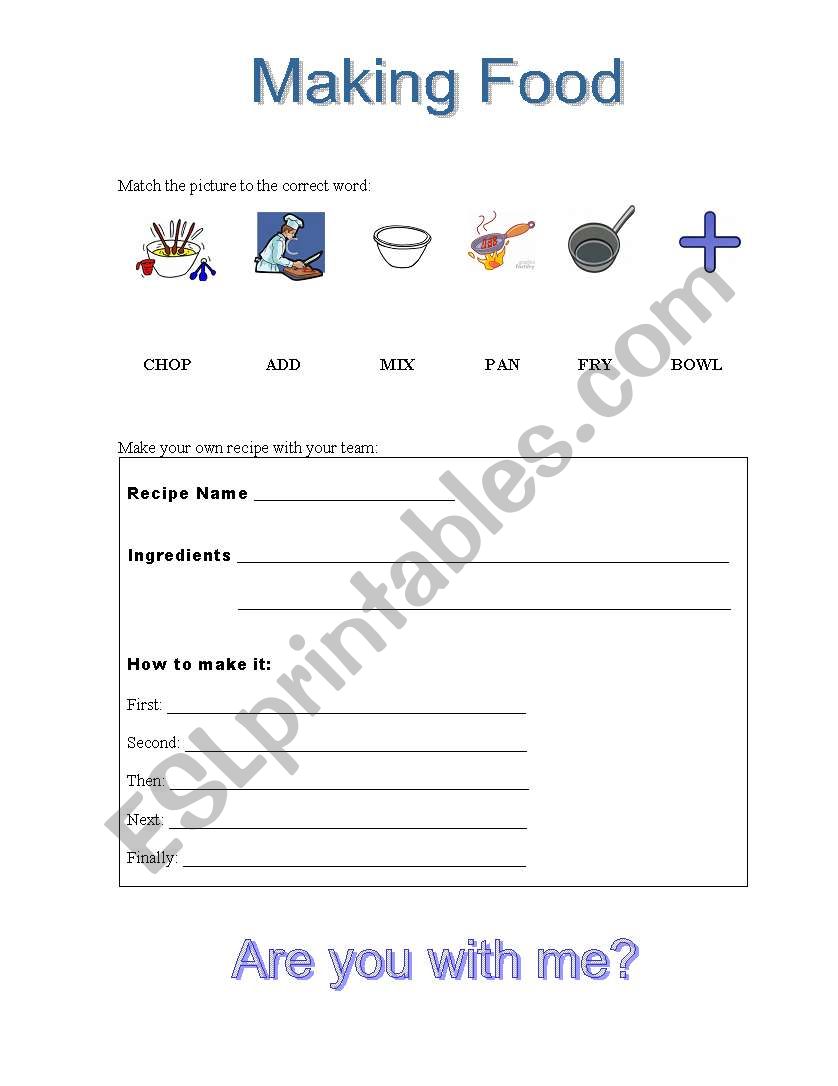 Making Food worksheet