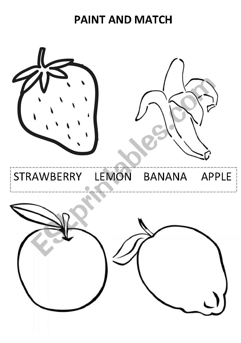 fruits worksheet