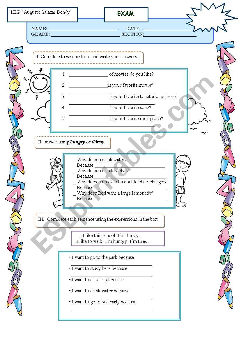 my  children worksheet