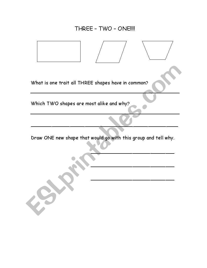 TYPES OF QUADRILATERALS  worksheet