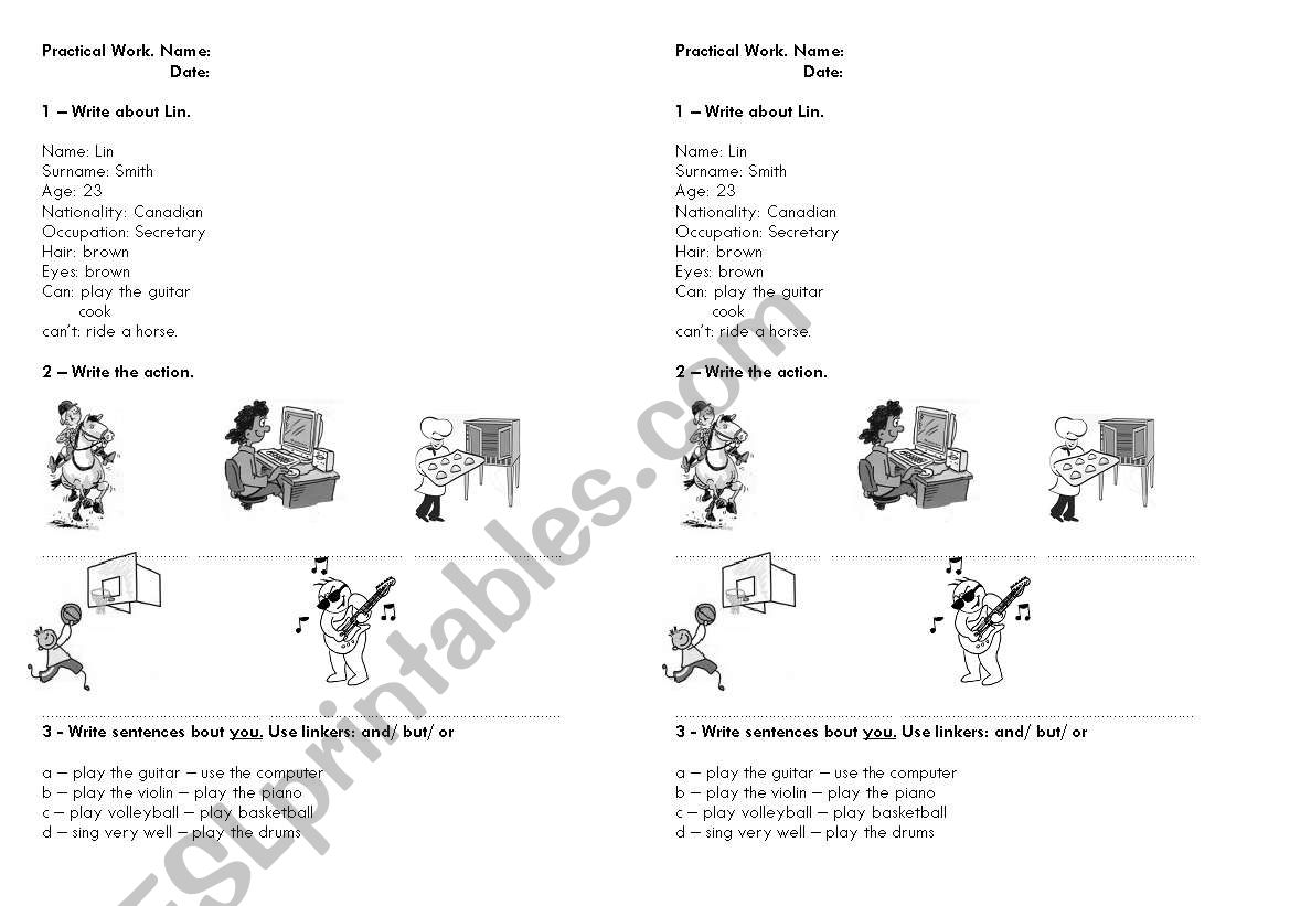 Can - Beginner worksheet