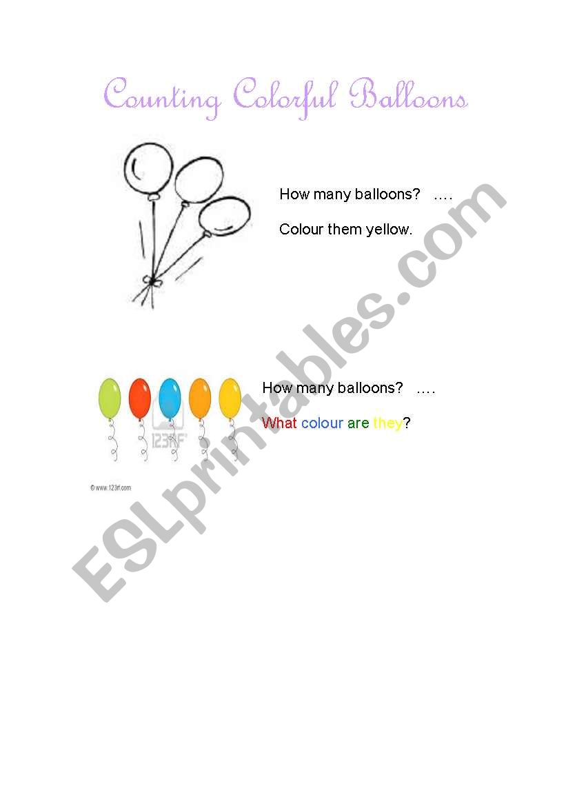 Count and Colour worksheet