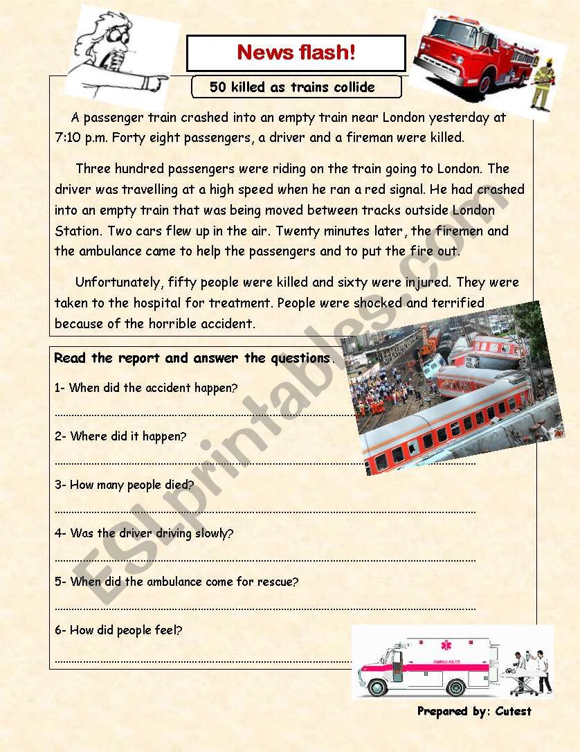 news report worksheet