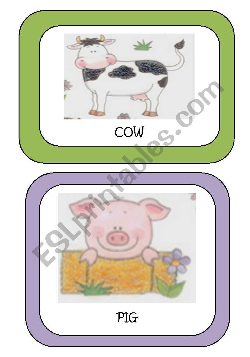 Farm Animals Flash-cards worksheet