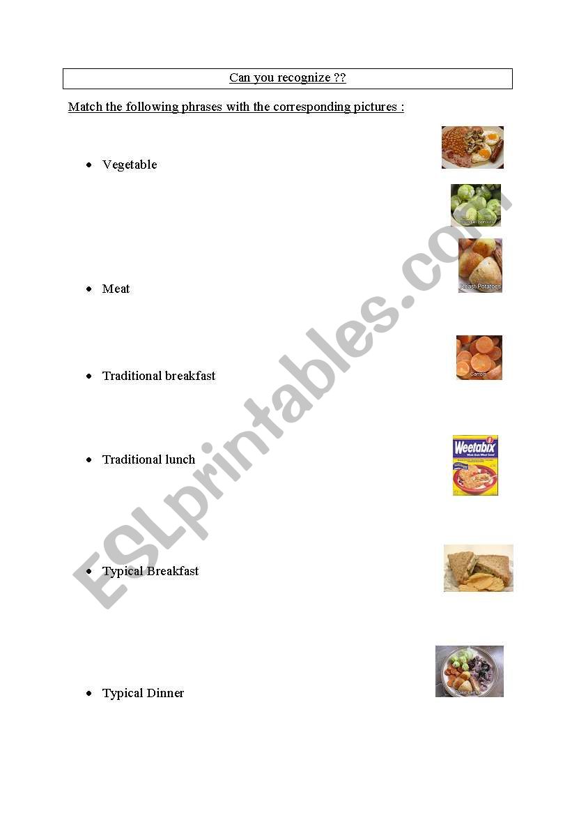 CAN YOU RECOGNIZE ? worksheet