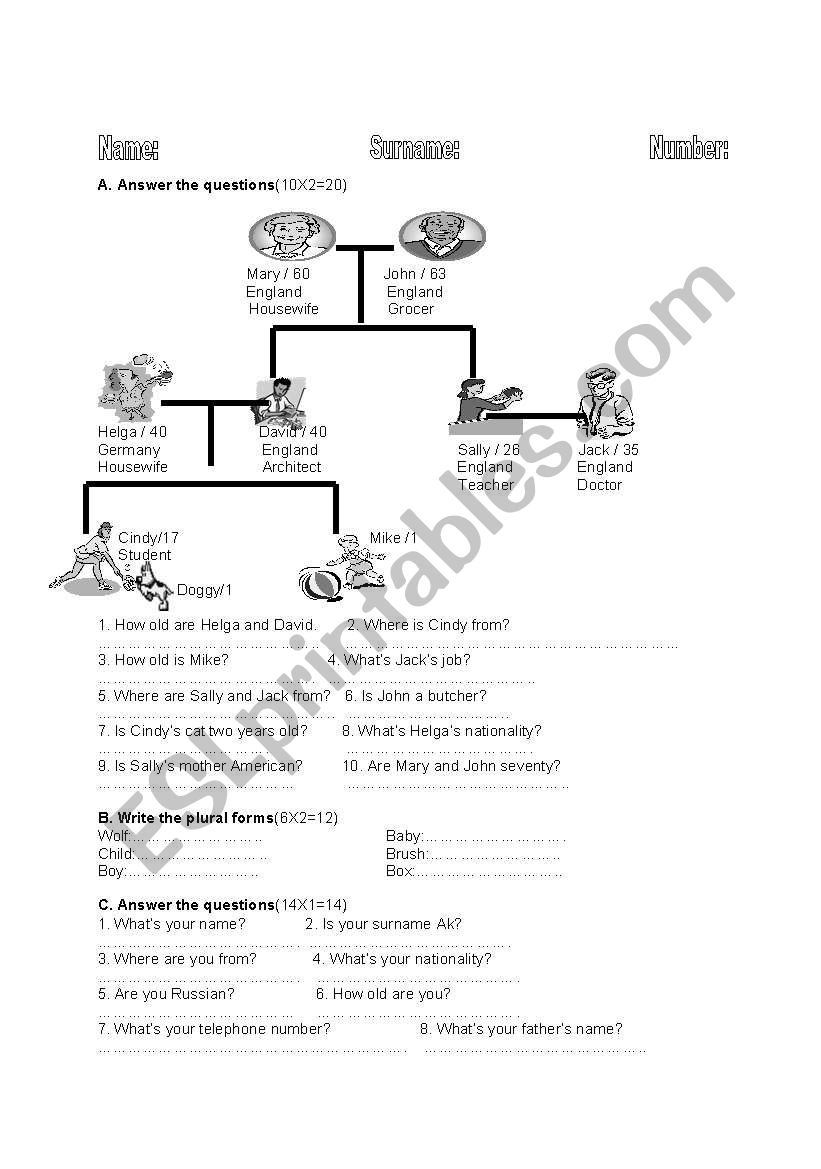 present forms of  worksheet