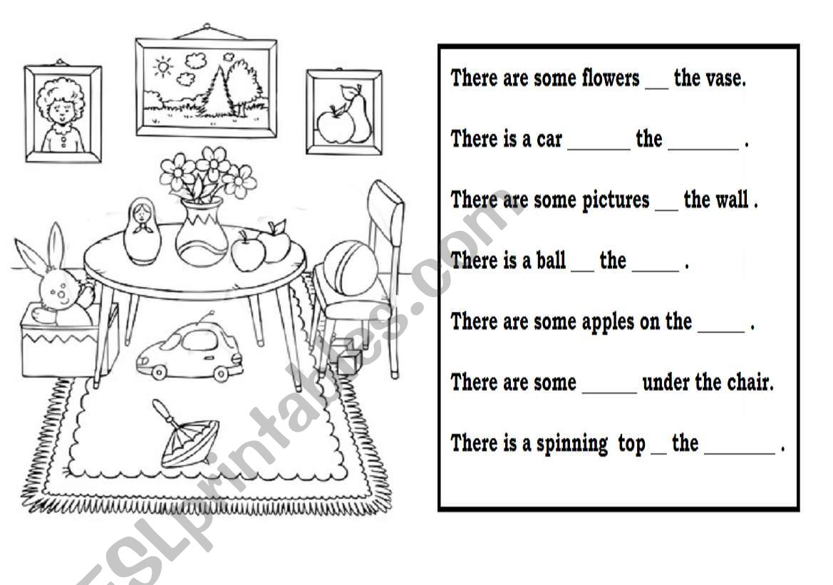 PREPOSITIONS OF PLACE worksheet