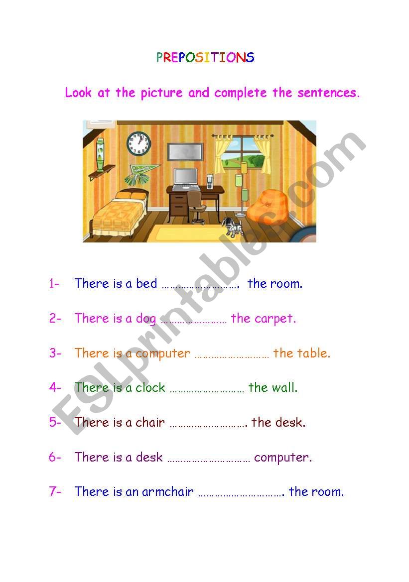 prepositions worksheet